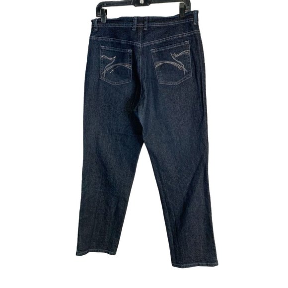 Gloria Vanderbilt Amanda Womens Blue Denim Stretch Straight Leg Ankle Jeans Sz12 - Picture 4 of 7